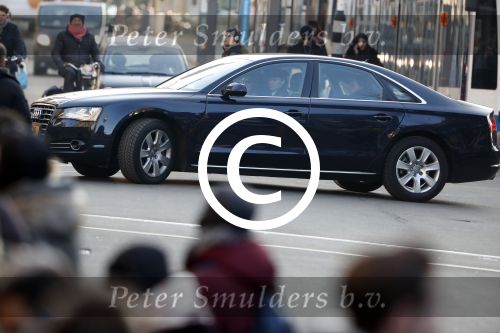 Amsterdam 17 januari 2017
Nieuwjaarsreceptie Koning Willem Alexander en Koningin Maxima in het paleis op de dam. Prinses Margriet in haar audi A8
