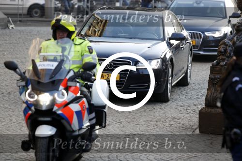 Amsterdam 17 januari 2017
Nieuwjaarsreceptie Koning Willem Alexander en Koningin Maxima in het paleis op de dam. Prinses Margriet in haar audi A8