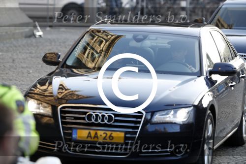 Amsterdam 17 januari 2017
Nieuwjaarsreceptie Koning Willem Alexander en Koningin Maxima in het paleis op de dam. Prinses Margriet in haar audi A8