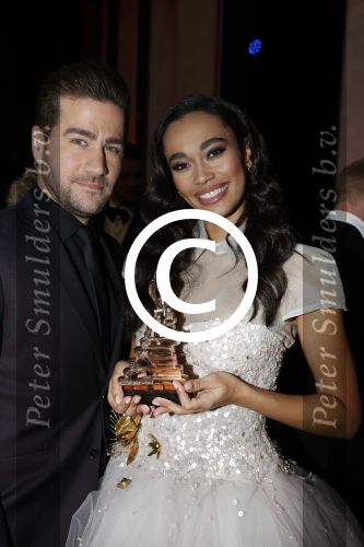 Utrecht 12 januari 2017
Uitreiking musical awards in het beatrixtheater.
Albert Verlinde en Romy Monteiro en Dave Mantel