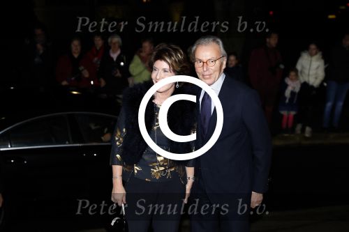 Apeldoorn 19 januari 2018
Prinses Margriet Pieter v Vollenhoven vieren de 75e verjaardag van Margriet in de schouwburg van Apeldoorn. 
Elco Brinkman met Janneke Brinkman