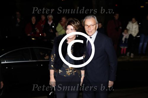 Apeldoorn 19 januari 2018
Prinses Margriet Pieter v Vollenhoven vieren de 75e verjaardag van Margriet in de schouwburg van Apeldoorn. 
Elco Brinkman met Janneke Brinkman