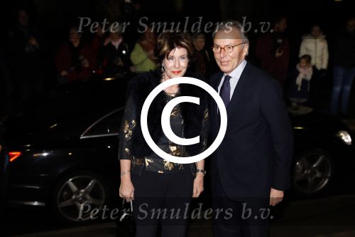Apeldoorn 19 januari 2018
Prinses Margriet Pieter v Vollenhoven vieren de 75e verjaardag van Margriet in de schouwburg van Apeldoorn. 
Elco Brinkman met Janneke Brinkman