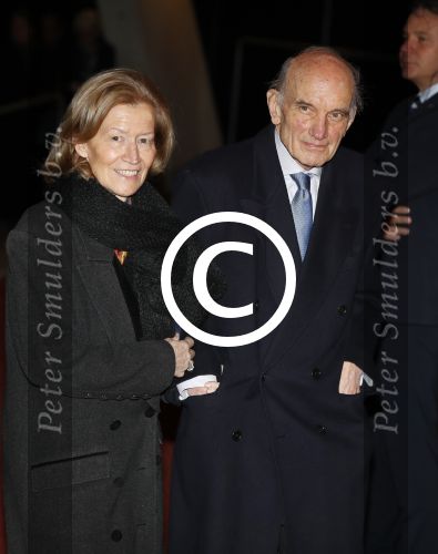 Apeldoorn 19 januari 2018
Prinses Margriet Pieter v Vollenhoven vieren de 75e verjaardag van Margriet in de schouwburg van Apeldoorn. Frank Houben met zijn vrouw