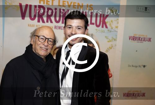 Amsterdam 22 januari 2018
Premiere het leven in vurrukkuluk in Tuschinski. Geza Weisz met zijn vader Frans en moeder