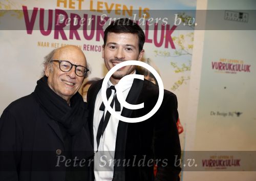 Amsterdam 22 januari 2018
Premiere het leven in vurrukkuluk in Tuschinski. Geza Weisz met zijn vader Frans en moeder