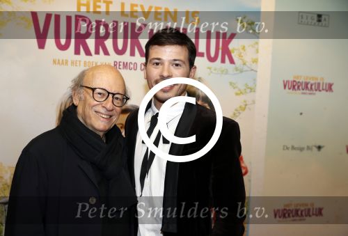 Amsterdam 22 januari 2018
Premiere het leven in vurrukkuluk in Tuschinski. Geza Weisz met zijn vader Frans en moeder