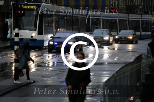 Amsterdam 17 januari 2018 
Koningin Maxima Koning Wiollem Alexander en Prinses Margriet arriveren bij het koninklijk paleis op de dam waar de nieuwjaarsreceptie is. De auto\'s Audi\'s van Koning Willem Alexander