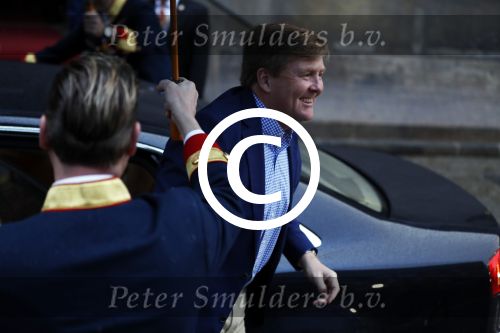 Amsterdam 17 januari 2018 
Koningin Maxima Koning Wiollem Alexander en Prinses Margriet arriveren bij het koninklijk paleis op de dam waar de nieuwjaarsreceptie is.