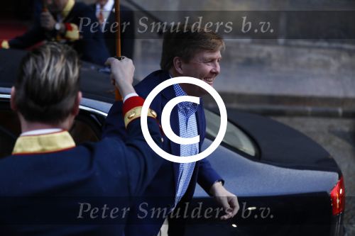 Amsterdam 17 januari 2018 
Koningin Maxima Koning Wiollem Alexander en Prinses Margriet arriveren bij het koninklijk paleis op de dam waar de nieuwjaarsreceptie is.