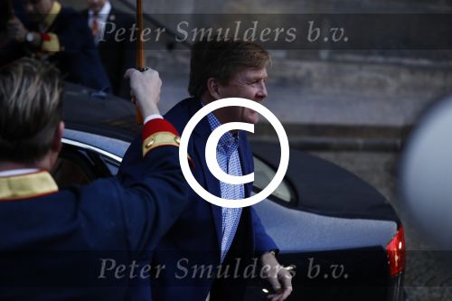 Amsterdam 17 januari 2018 
Koningin Maxima Koning Wiollem Alexander en Prinses Margriet arriveren bij het koninklijk paleis op de dam waar de nieuwjaarsreceptie is.
