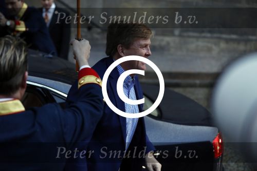 Amsterdam 17 januari 2018 
Koningin Maxima Koning Wiollem Alexander en Prinses Margriet arriveren bij het koninklijk paleis op de dam waar de nieuwjaarsreceptie is.