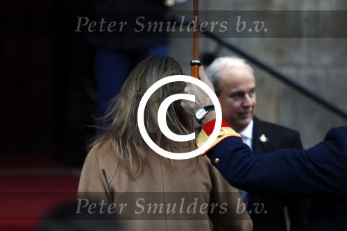 Amsterdam 17 januari 2018 
Koningin Maxima Koning Wiollem Alexander en Prinses Margriet arriveren bij het koninklijk paleis op de dam waar de nieuwjaarsreceptie is.