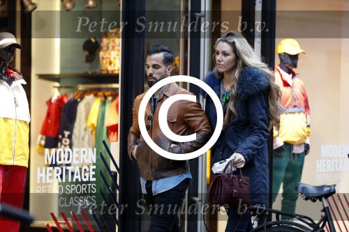 Amsterdam 25 januari 2018
Keeper van ajax Kostas Lamprou met vriendin op de pc hooftstraat