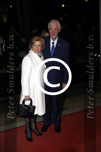 Apeldoorn 19 januari 2018
Prinses Margriet Pieter v Vollenhoven vieren de 75e verjaardag van Margriet in de schouwburg van Apeldoorn. Martin Schroder met zijn vrouw