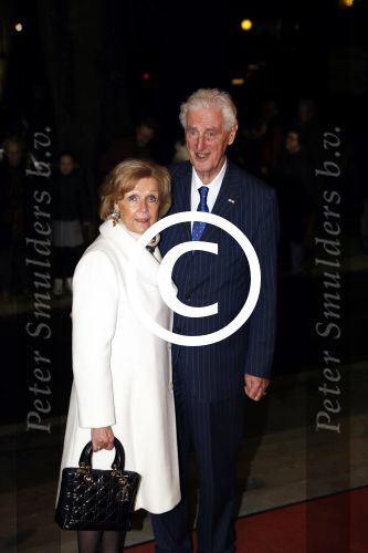 Apeldoorn 19 januari 2018
Prinses Margriet Pieter v Vollenhoven vieren de 75e verjaardag van Margriet in de schouwburg van Apeldoorn. Martin Schroder met zijn vrouw