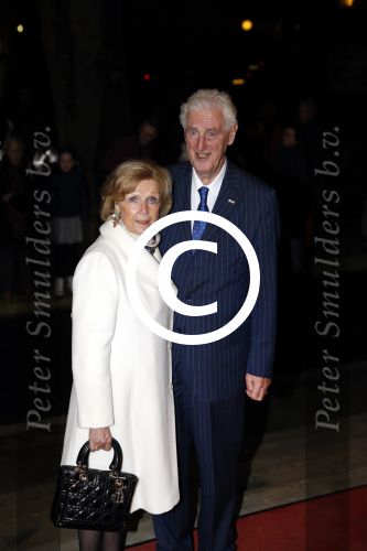Apeldoorn 19 januari 2018
Prinses Margriet Pieter v Vollenhoven vieren de 75e verjaardag van Margriet in de schouwburg van Apeldoorn. Martin Schroder met zijn vrouw