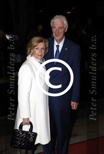 Apeldoorn 19 januari 2018
Prinses Margriet Pieter v Vollenhoven vieren de 75e verjaardag van Margriet in de schouwburg van Apeldoorn. Martin Schroder met zijn vrouw