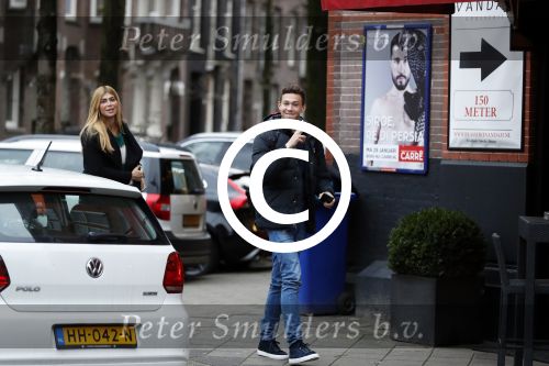 Amsterdam 22 januari 2018 
Esteel Cruijff met haar zoon Maxim Gullit op de cornelis schuytstraat