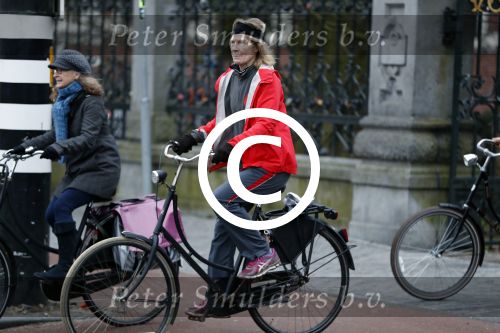 Amsterdam 11 januari 2018 
Mieke v d Weij na het sporten op de fiets in het vondelpark.