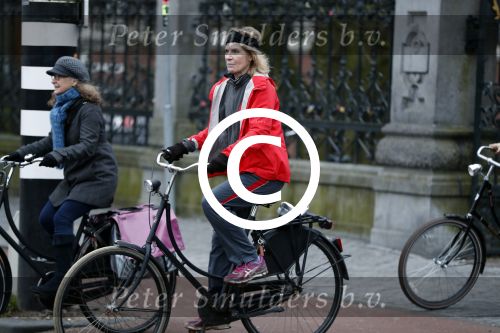 Amsterdam 11 januari 2018 
Mieke v d Weij na het sporten op de fiets in het vondelpark.