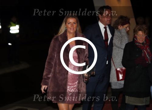 Apeldoorn 19 januari 2018
Prinses Margriet Pieter v Vollenhoven vieren de 75e verjaardag van Margriet in de schouwburg van Apeldoorn. Paulette Schroder met man