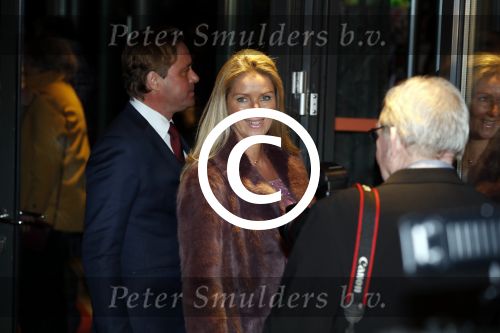 Apeldoorn 19 januari 2018
Prinses Margriet Pieter v Vollenhoven vieren de 75e verjaardag van Margriet in de schouwburg van Apeldoorn. Paulette Schroder met man