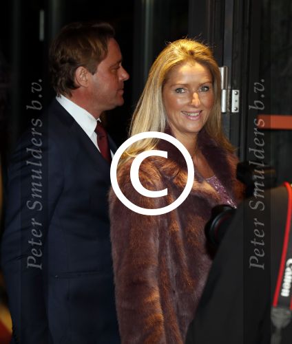 Apeldoorn 19 januari 2018
Prinses Margriet Pieter v Vollenhoven vieren de 75e verjaardag van Margriet in de schouwburg van Apeldoorn. Paulette Schroder met man