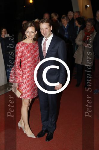 Apeldoorn 19 januari 2018
Prinses Margriet Pieter v Vollenhoven vieren de 75e verjaardag van Margriet in de schouwburg van Apeldoorn. Prins Floris en Prinses Aimee