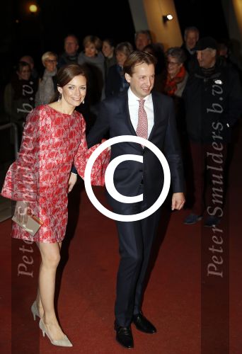 Apeldoorn 19 januari 2018
Prinses Margriet Pieter v Vollenhoven vieren de 75e verjaardag van Margriet in de schouwburg van Apeldoorn. Prins Floris en Prinses Aimee
