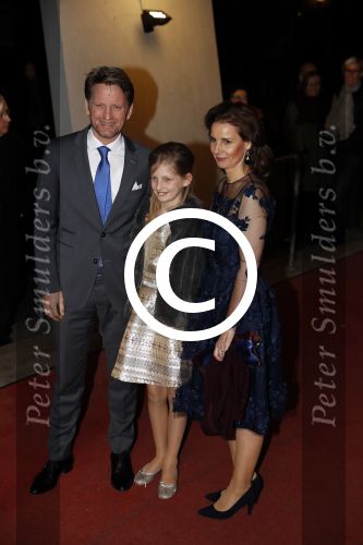 Apeldoorn 19 januari 2018
Prinses Margriet Pieter v Vollenhoven vieren de 75e verjaardag van Margriet in de schouwburg van Apeldoorn. Prins Pieter Christiaan met zijn vrouw Prinses Anita en hun dochter