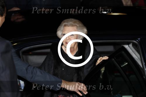 Apeldoorn 19 januari 2018
Prinses Margriet Pieter v Vollenhoven vieren de 75e verjaardag van Margriet in de schouwburg van Apeldoorn. Prinses Beatrix
