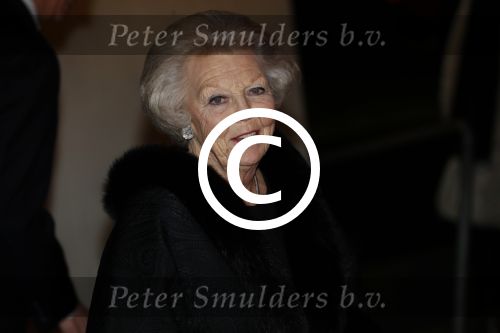 Apeldoorn 19 januari 2018
Prinses Margriet Pieter v Vollenhoven vieren de 75e verjaardag van Margriet in de schouwburg van Apeldoorn. Prinses Beatrix