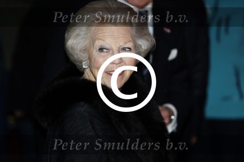Apeldoorn 19 januari 2018
Prinses Margriet Pieter v Vollenhoven vieren de 75e verjaardag van Margriet in de schouwburg van Apeldoorn. Prinses Beatrix