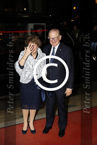 Apeldoorn 19 januari 2018
Prinses Margriet Pieter v Vollenhoven vieren de 75e verjaardag van Margriet in de schouwburg van Apeldoorn.
