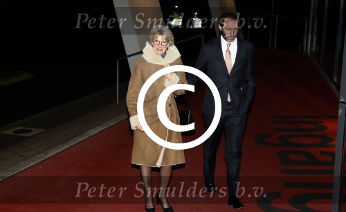 Apeldoorn 19 januari 2018
Prinses Margriet Pieter v Vollenhoven vieren de 75e verjaardag van Margriet in de schouwburg van Apeldoorn. Prinses Irene met schoonzoon Tjalling ten Cate