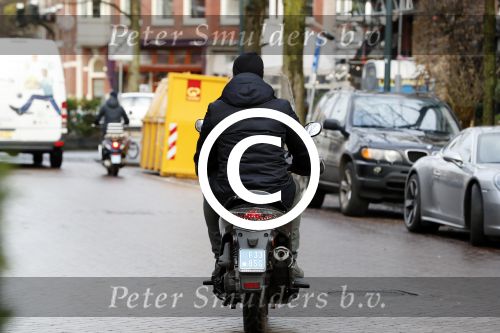 Amsterdam 22 januari 2018 
Ruud Gullit op zijn scooter in Amsterdam zuid