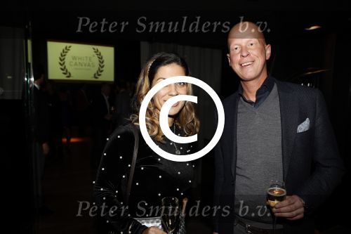 Amsterdam 11 januari 2018 
Uitreiking white canvas award aan Wouter Bos. Sylvia Monique met Jan des Bouvrie en Cor v Zadelhoff