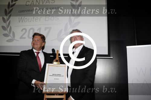 Amsterdam 11 januari 2018 
Uitreiking white canvas award aan Wouter Bos. Marco Juffermans Cor v Zadelhoff en..