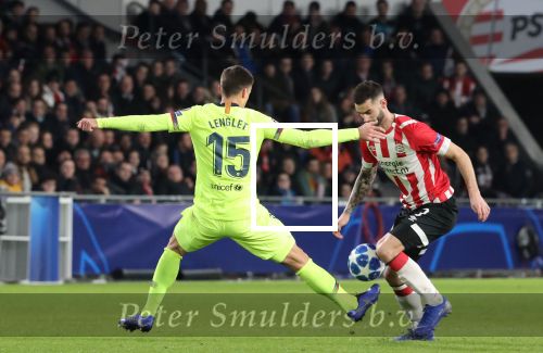 Eindhoven, 28 November 2018
Champions Leaguewedstrijd PSV-FC Barcelona, eindstand 1-2
Clement Lengiet en Gaston Pereiro
