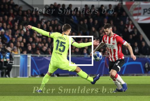 Eindhoven, 28 November 2018
Champions Leaguewedstrijd PSV-FC Barcelona, eindstand 1-2
Clement Lengiet en Gaston Pereiro