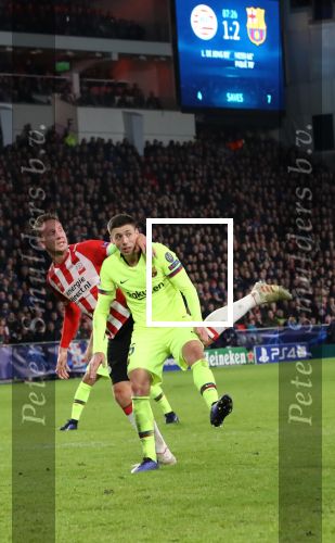 Eindhoven, 28 November 2018
Champions Leaguewedstrijd PSV-FC Barcelona, eindstand 1-2
Clement Lengiet en Luuk de Jong