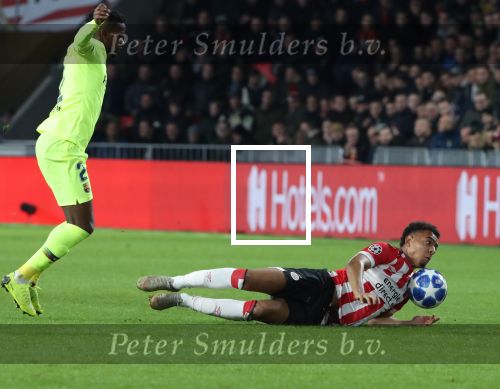 Eindhoven, 28 November 2018
Champions Leaguewedstrijd PSV-FC Barcelona, eindstand 1-2
Donyell Malen en Nelson Semedo