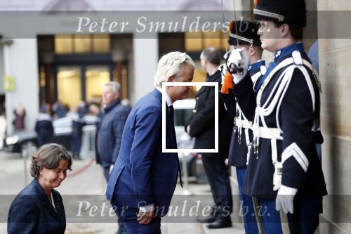 Amsterdam 15 januari 2019
Niieuwjaarsreceptie Koning Willem Alexander en koningin Maxima in paleis op de dam. Geert Wilders met zijn beveiliging