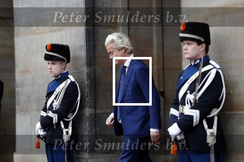 Amsterdam 15 januari 2019
Niieuwjaarsreceptie Koning Willem Alexander en koningin Maxima in paleis op de dam. Geert Wilders met zijn beveiliging