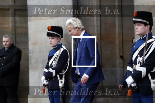 Amsterdam 15 januari 2019
Niieuwjaarsreceptie Koning Willem Alexander en koningin Maxima in paleis op de dam. Geert Wilders met zijn beveiliging