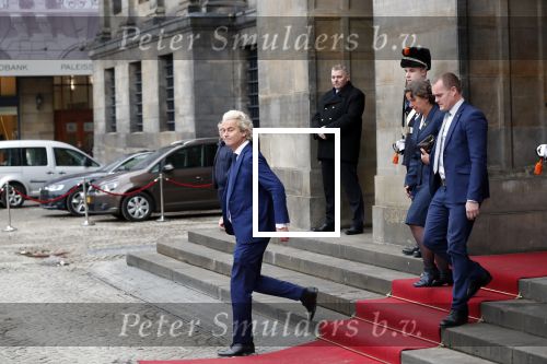 Amsterdam 15 januari 2019
Niieuwjaarsreceptie Koning Willem Alexander en koningin Maxima in paleis op de dam. Geert Wilders met zijn beveiliging