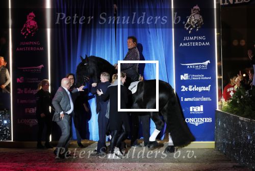 Amsterdam 25 januari 2019
Gerard Joling en Britt Dekker met paard op Jumping Amsterdam.