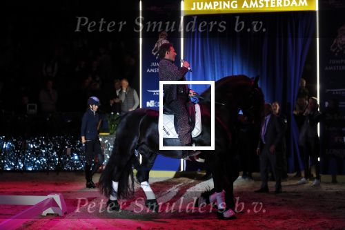 Amsterdam 25 januari 2019
Gerard Joling en Britt Dekker met paard op Jumping Amsterdam.