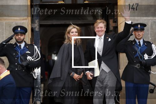 Amsterdam 16 januari 2019
Koning Willem Alexander en Koningin Maxima arriveren bij het koninklijk paleis voor de 2e dag van de nieuwjaarsreceptie